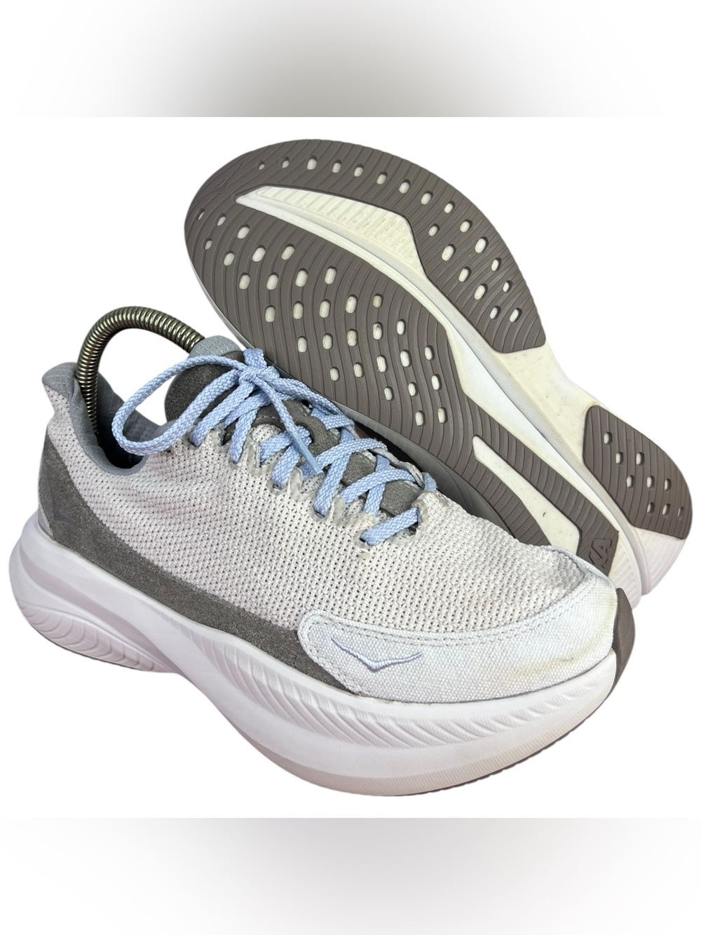 Hoka One One Women's Athletic Shoes in Light Gray and Pale Blue - Picture 6 of 8
